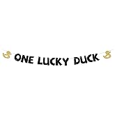 One Lucky Duck Banner Duck Theme 1st Birthday Party Decorations Duckling Baby Shower One Year Old Birthday Party Supplies