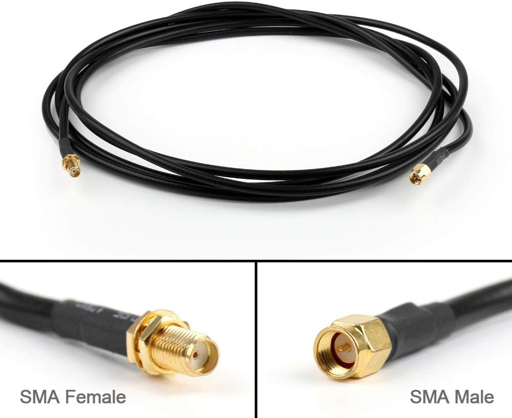 COVVY 10ft Electronics RF Coaxial Cable RG58 Low Loos SMA Male to SMA
