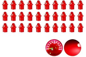 OtpOutopa Guage Cluster Speedometer Light Bulbs Super Bright 17 18 27 37 58 86 2721 Bulb T5 B8.5d COB 1SMD Led Dashboard Dash Cluster Speedmeter Instrument Panel LED Light Bulbs (Red,30PCS)