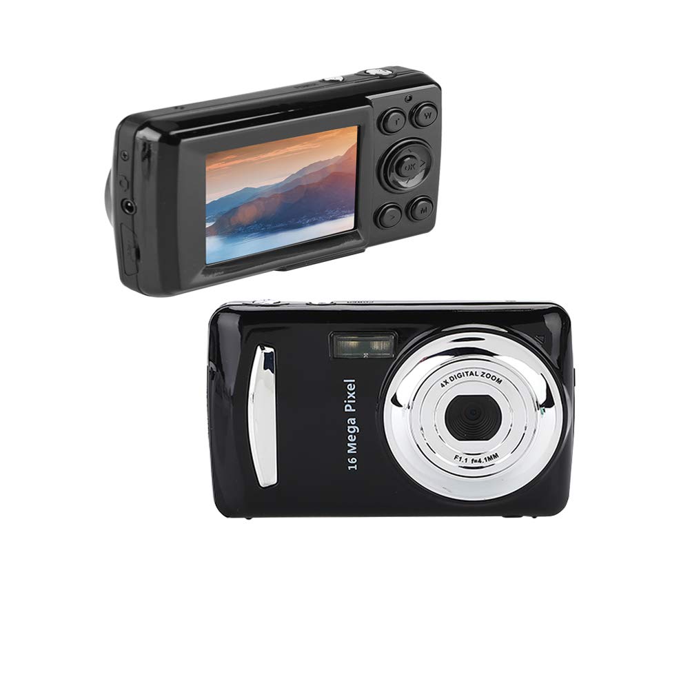 Mini Digital Camera, 720P HD 2.4" LCD Screen 4X Digital Zoom 2MP 30fps Video Camera Camcorder Support TF Card for Kids Children Gift(Black)