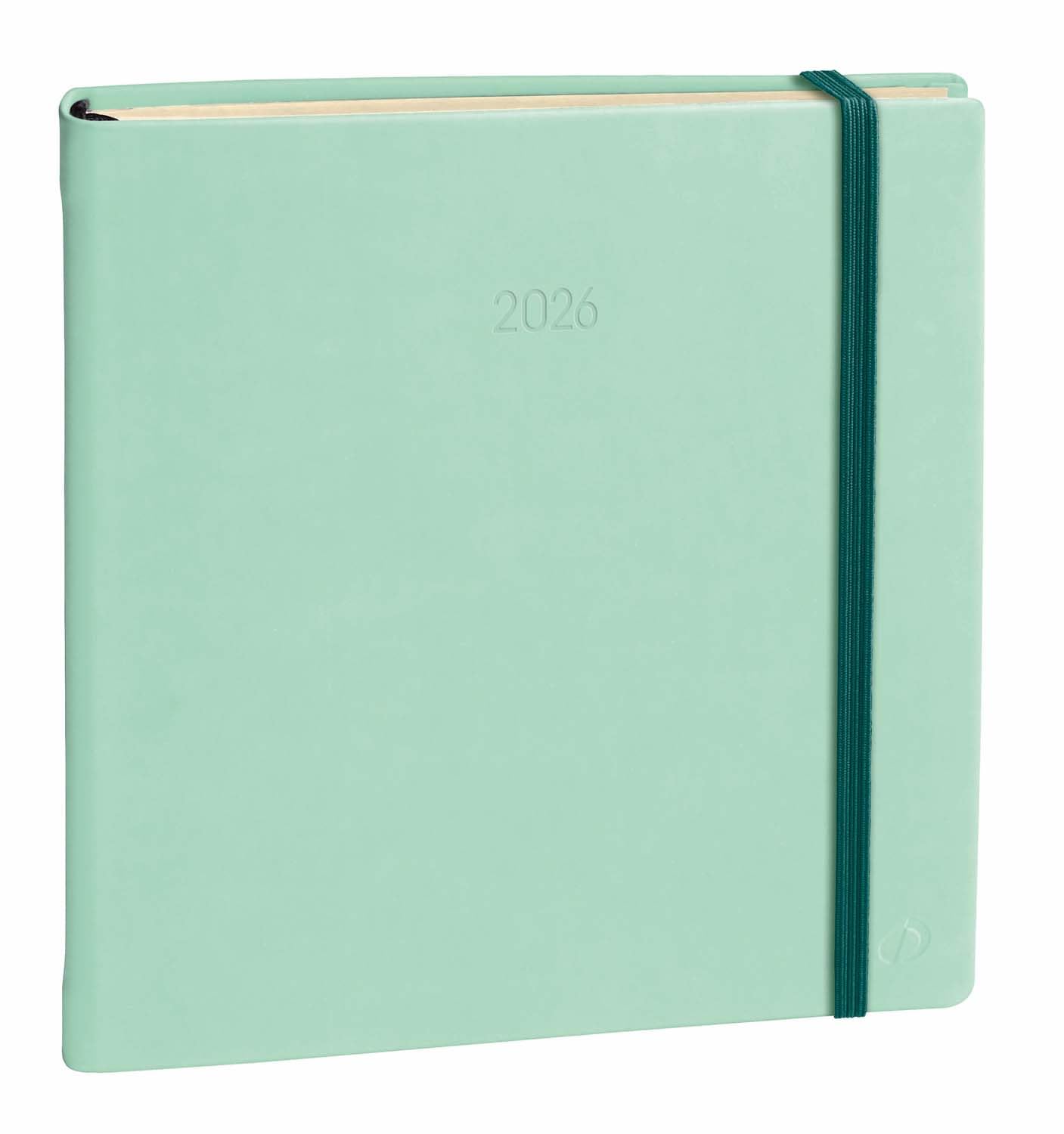 Quo Vadis - Collection: Silk – Executive Prestige Diary with Elastic – Civil Diary – Week to View – Size: 16 x 16 cm – Colour: Aqua Green – Year 2024