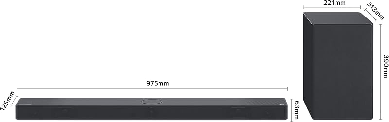SC9S - Soundbar Bluetooth 5.0, 3.1.3 Canais, 400 W, Subwoofer sem fios, Dolby Atmos, DTS:X, IMAX Enhanced, Áudio Hi-Res 24bit/96kHz, cor cinzento escuro