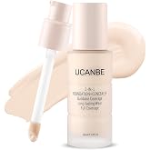 UCANBE 2-in-1 Foundation + Concealer, Full Coverage Makeup(01 Fair Ivory) | 24H Waterproof Matte Foundation with Hyaluronic Acid, Buildable Coverage Concealer Base for Normal, Combination and Oily Skin