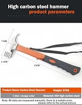 TempFoo Camping Hammer Heavy Duty 12 inch Tent Stake Remover Rubber Handle view 2