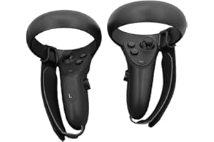 RICH Knuckle Strap Band,Touch Controller Grip Accessories for Oculus Quest or Rift S Anti-Throw Handle Protective Sleeve (Black, 1 Pair)