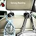 Car Hooks Car Seat Back Hooks with Phone Holder,3-in-1 Universal Vehicle Car Headrest Hooks Hanger with Lock and Phone Bracket for Holding Phones and Hanging Bag, Grocery