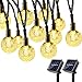 Brizled Solar String Lights, 2 Pack Total 42.66ft 60 LED Solar Globe String Lights, 8 Modes Crystal Ball Solar Patio Lights Outdoor Waterproof for Yard Garden Wedding Pergola Gazebo Bistro, Warm White
