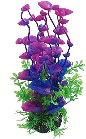 Yidiantong Artificial Aquatic Plants Aquarium Plants Plastic Fish Tank Decorations 8.3 Inch Purple