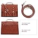 SOSATCHEL Women Briefcase Laptop Messenger Shoulder Bag PU Leather Handbag Fit 15.6 Inch Notebook, Brown