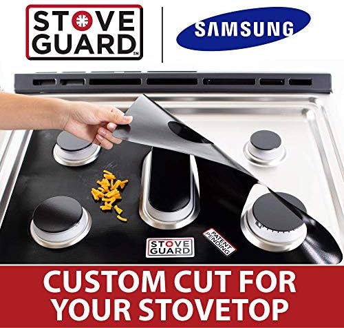 StoveGuard Stove Protectors for Samsung Gas Ranges | Custom Cut | Ultra Thin Easy Clean Stove Liner | Made in the USA | Model NX58J5600SG