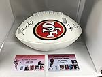 Joe Montana Jerry Rice Dual Autographed Signed 49ers Embroidered Logo Football Dual GTSM Player Holograms and COAs