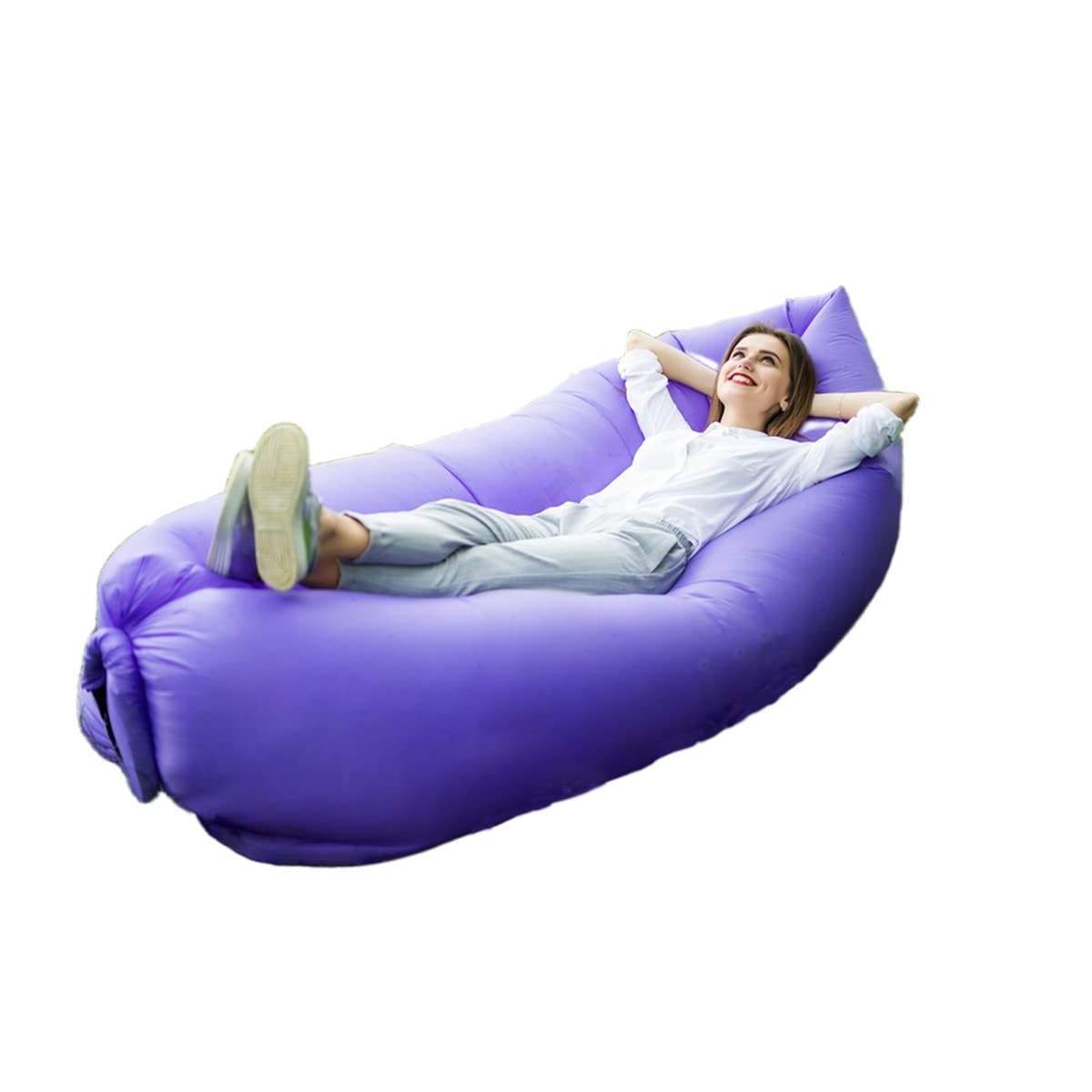 ZTOONE Inflatable Lounger Couch Air Lounger Lazy Sofa with Carry Bag,Hammock Inflatable Mattress Inflatable Bed Pool Float for Swim,Camping,Beach,Hiking,Park,Backyard, Pool, Picnics (Purple)