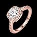 TIVANI [Eternity Love Women's Pretty 18K Rose Gold Plated Princess Cut CZ Crystal Engagement Rings Best Promise Rings for Her Anniversary Cocktail Arrow Wedding Bands Collection Jewelry Rings