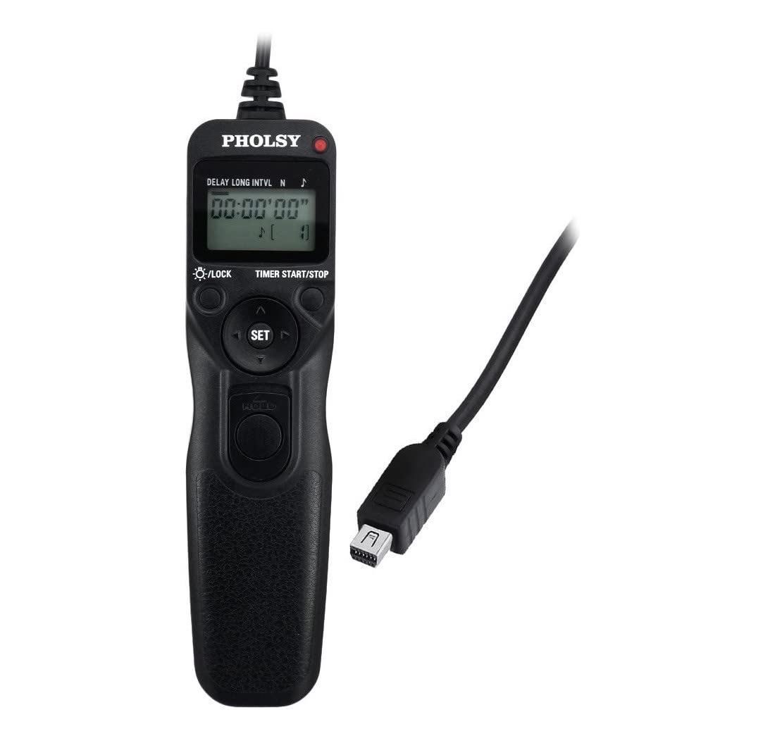 PHOLSY O6 Timer Camera Remote Cable Control with Intervalometer for Olympus E-M1, E-M5 II, E-M10 II, Pen-F, E-PL8, E-PL7, E-PL6, E-PL5, E-PL3, E-PL2, E-P5, E600, E620, 590UZ, 810UZ, Replaces RM-UC1
