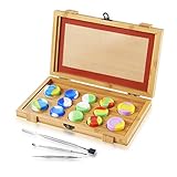 Bamboo Collection Kit - 3-Pc Collection Tools - 13-Pc Silicone Jars - 1-Pc Non-Stick Silicone Mat - Bamboo Container¡­