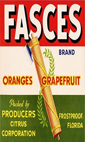 Frostproof Florida Fasces Orange Citrus Fruit Crate Label Art Print