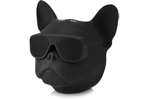 SANPYL Portable Bluetooth Speaker, French Bulldog 10W Stereo Sound Music Player Bluetooth 4.1 Speaker with 32G Extension, Radio Function, Support Voice Command, Built-in Battery