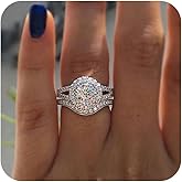 RKKOJJO 925 Sterling Silver Cubic Zirconia Stacking Ring Diamond Ring Engagement Ring Wedding Band Rings for Women