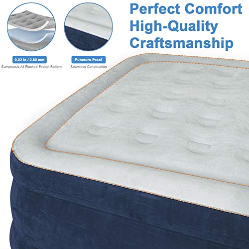 NPET Queen Air Mattress Builtin Rechargeable Battery Air Pump, AM001