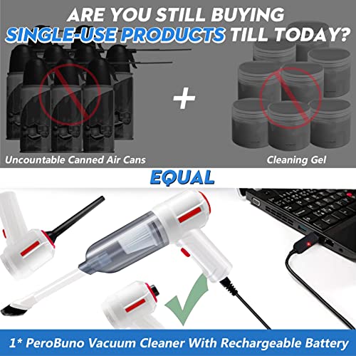 Air Duster, Vacuum & Compressed Air & Blower 3in1, Keyboard Cleaner, 35000 RPM Electric Canned