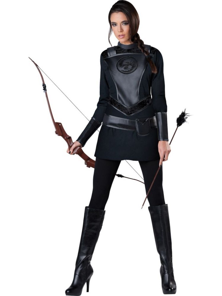 Fun World InCharacter Costumes Women's Warrior Huntress Costume, Black, Large