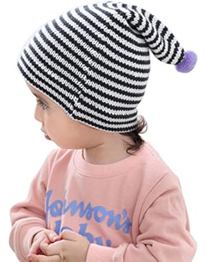 Keep Warm Winter Stripes Knitted Wool cute Pom Hemming Hat
