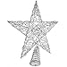 Ornativity Silver Star Tree Topper - Christmas Swirl Design Sparkle 3-D Dimensional Hallow Xmas Trees Top Star Decor Treetop Ornament Decorations