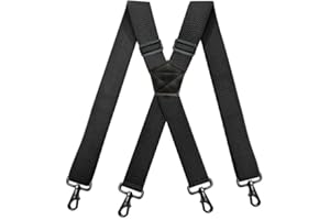 Cedrainy Men’s Suspenders Swivel Hooks X Back Susspenders with 4 Heavy Duty Braces Belt Snaps Loops