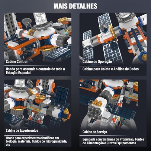 Blocos de Montar Construção STEM Educativo Brinquedo Modelo Globo Espaço 770 Peças