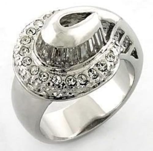 Yourjewellerybox Ploa672Pb Raise Baguette & Pave Set Simulated Diamond Ring Womens Fabulous Ring
