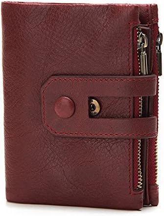 Men RFID Blocking Wallet, Wraifa Genuine Leather Short Purse Bifold Card Holder