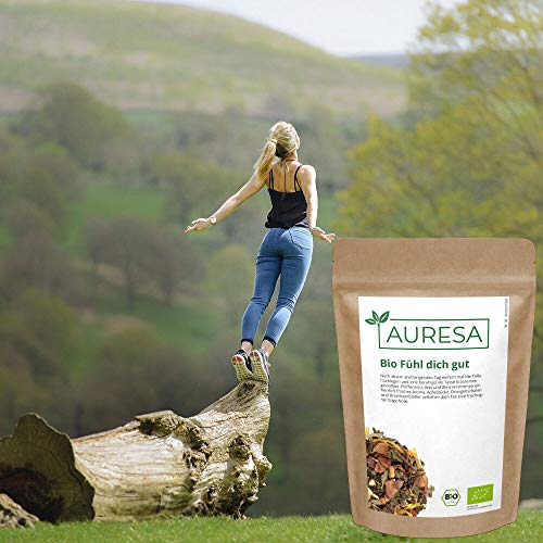 AURESA Ayurveda Tee Bio Fühl dich gut | Gute Laune Kräutertee mit fruchtigen, würzigen und wärmenden Aromen | Tri-Dosha – Bild 4