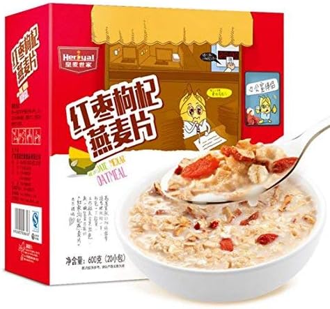 Helen Ou@ Instant Red Date and Medlar Oatmeal Nutritious Breakfast Cereal 600g/21.2oz