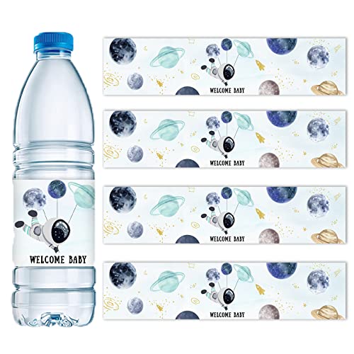 28Pcs Outer Space Baby Shower Water Bottle Labels, Solar System Welcome Baby Water Bottle Wrappers for Gender Reveal Decor - Personalized Astronaut Label Supplies at Amazon