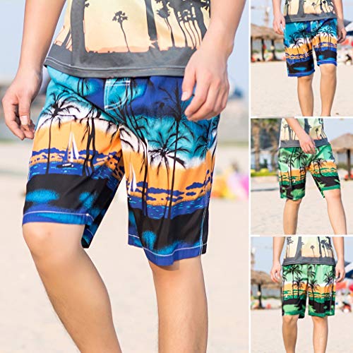 Simayixx Men's Swim Trunks Quick Dry Bathing Pants Beach Holiday Party Swim Shorts Teens Briefs Underwear Trousers 6XL Green