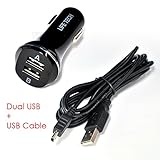 Dual USB Ports Car Charger w/ USB Cable For Izzo Swami 1500 3000 4000 / Golf Buddy Pro / Golf Buddy Tour