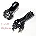 Dual USB Ports Car Charger w/ USB Cable For Izzo Swami 1500 3000 4000 / Golf Buddy Pro / Golf Buddy Tour