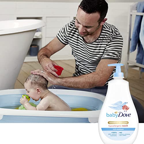 BABY DOVE SENSITIVE SKIN CARE BABY WASH FOR BABY BATH TIME RICH MOISTURE TEAR-FREE AND HYPOALLERGENIC, 20 OZ (PACKAGING MAY VARY)