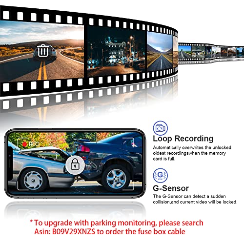 Fitcamx 4K Dual Dash Cam Suitable for 2022-2026 Toyota Tundra & Sequoia 2023-2026 Limited SR SR5 TRD Pro Platinum (Gen3), OEM Look, Front 2160P and Rear 1080P HD Video WiFi, Loop Recording, 128GB Card