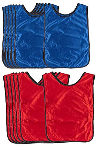 Chalecos de Scrimmage, Pinnies de entrenamiento, Jersey de práctica, para baloncesto, fútbol, ??voleibol (paquete de 12)