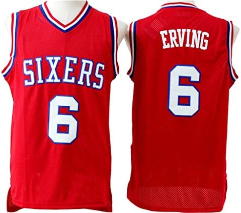 Men's Adult #6 Julius Erving Jersey Red