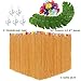 HEHALI Hawaiian Luau Party Supplies Set, 1 Pack Yellow Hawaiian Grass Table Skirt, with 12pcs 8 Inches Tropical Palm Monstera Leaves and 30pcs Hibiscus Flowers (5pcs Adhesive Hook & Loop Tapes)