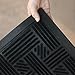 Alpine Neighbor Cross Hatch Doormat Low Profile Waterproof Outdoor Black Door Mat, Washable Cross-Hatch Outside Rubber Front Entrance Floor Shoes Rug, Garage Entry Carpet Decor for House Patio