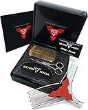 BEARD NINJA - Beard Grooming Kit for Men + Boar Bristle Brush + Sandalwood Beard Comb + Beard Shaper Tool + Beard Scissors + Luxury Gift Box Set - Mens Shaping - Trimming Beards & Mustache Care