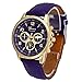 POTO 2017 New Waterproof Unisex Casual Geneva Faux Leather Quartz Analog Wrist Watch Fashion (Purple)