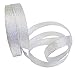 Glitter Ribbon, Metallic Silver Ribbon for Crafts - HipGirl Sparkle Ribbon for Dance, Cheerleader, Party Favor, Christmas Holiday Gift Wrapping (25yd 1