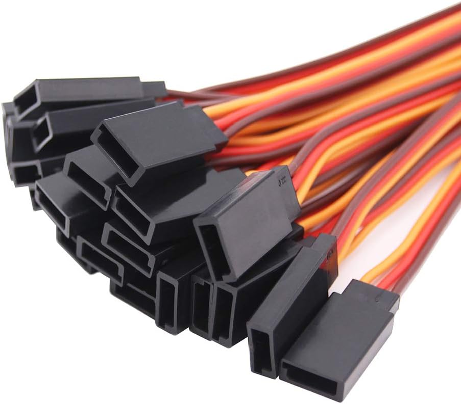OliYin 20pcs 22awg 60 Cores Male to Female 5.90inch Lead Plug Servo Extension Wire Cable Line for RC Model Aircraft Stranded Futaba JR - Image 5