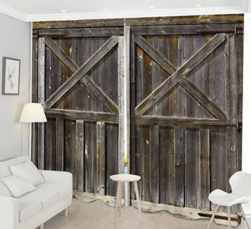 Rustic Barn Door Window Curtain - Image 3