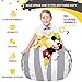 5 STARS UNITED Stuffed Animal Storage Bean Bag – Toy Storage Organizer and Bean Bag Chair for Kids Holds up to 90+ Plush Toys – Cotton Canvas Bags Cover for Boys and Girls Ages 4-11, Black Stripes