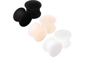 BANAVEGA KJM FASHION 6 x Black Silicone Double Flared Ear Stretcher Expander